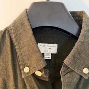 Club Monaco Men's Charcoal Button Down Shirt